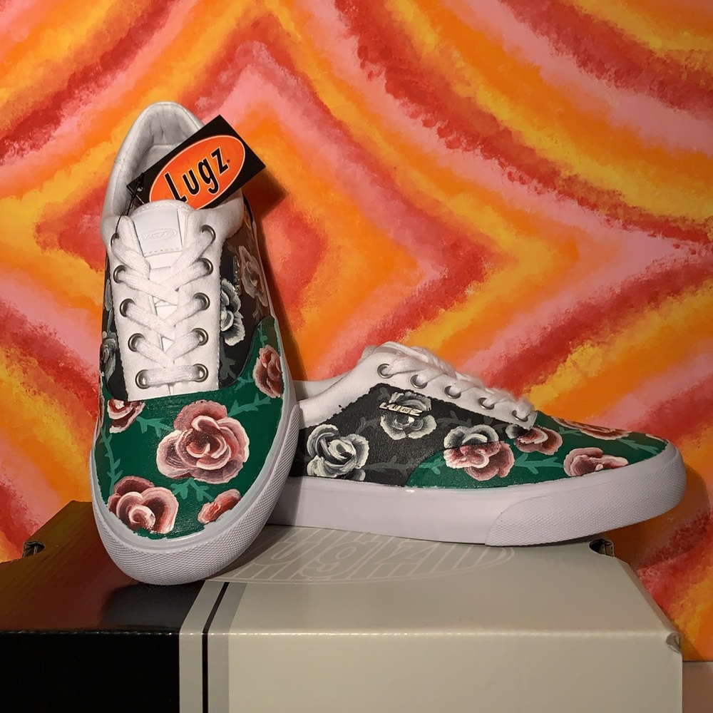 Custom rose lugz sneakers
